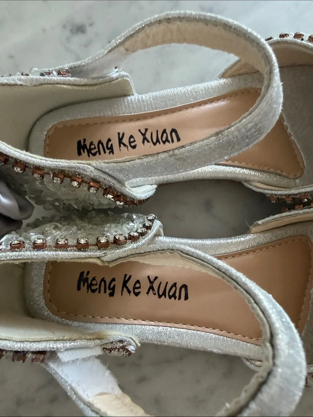 Girls' White Pearl Bow Dress Shoes